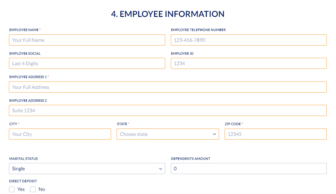 Add the Employee Information