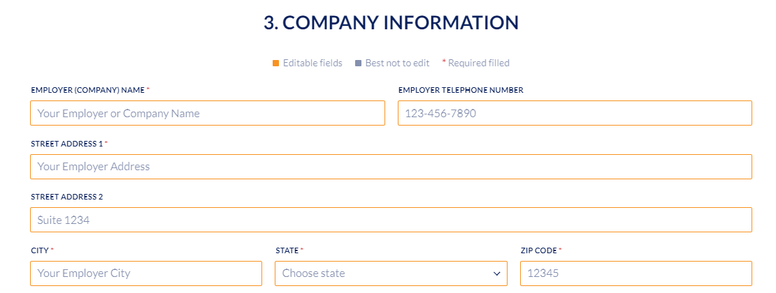 Fill Out the Company Information