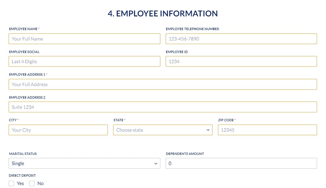 Add the Employee Information