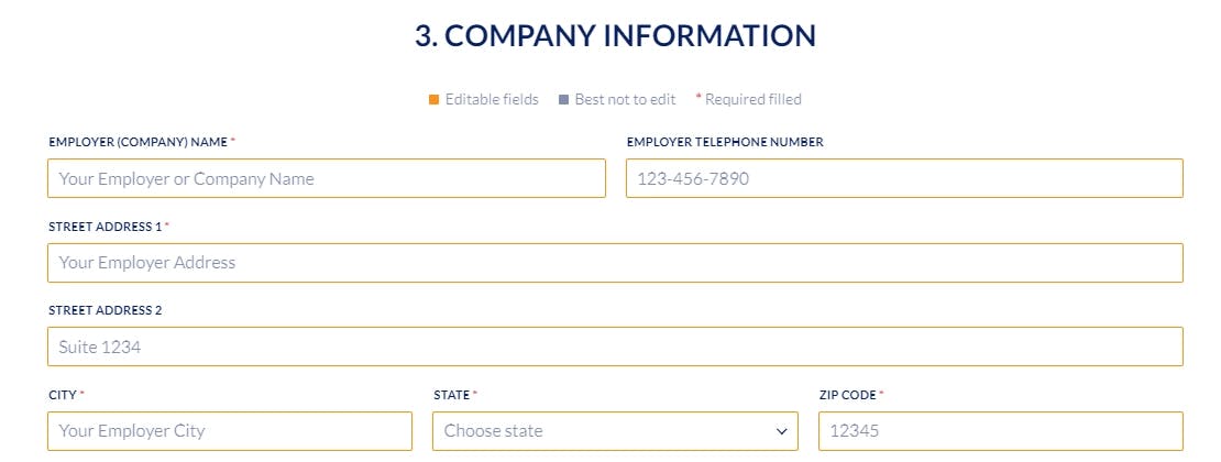 Fill Out the Company Information