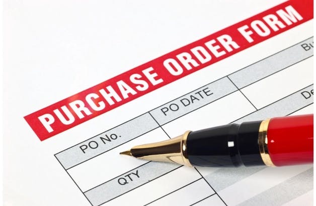 Purchase order form with po number