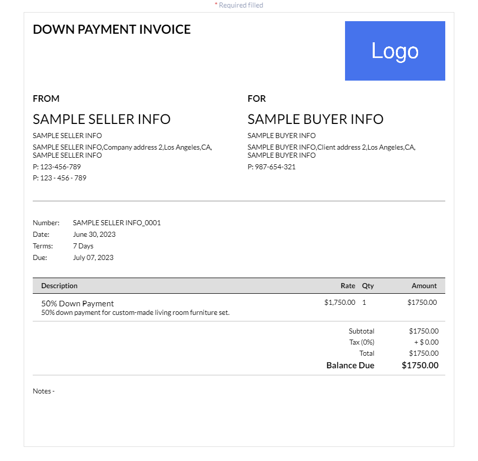 Preview your invoice to verify all the information